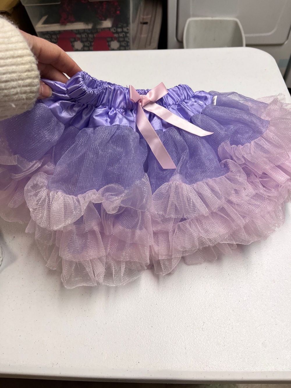 Lavender & Light Pink Ruffled Tulle Pettiskirt w Satin Bow by Little Adventures